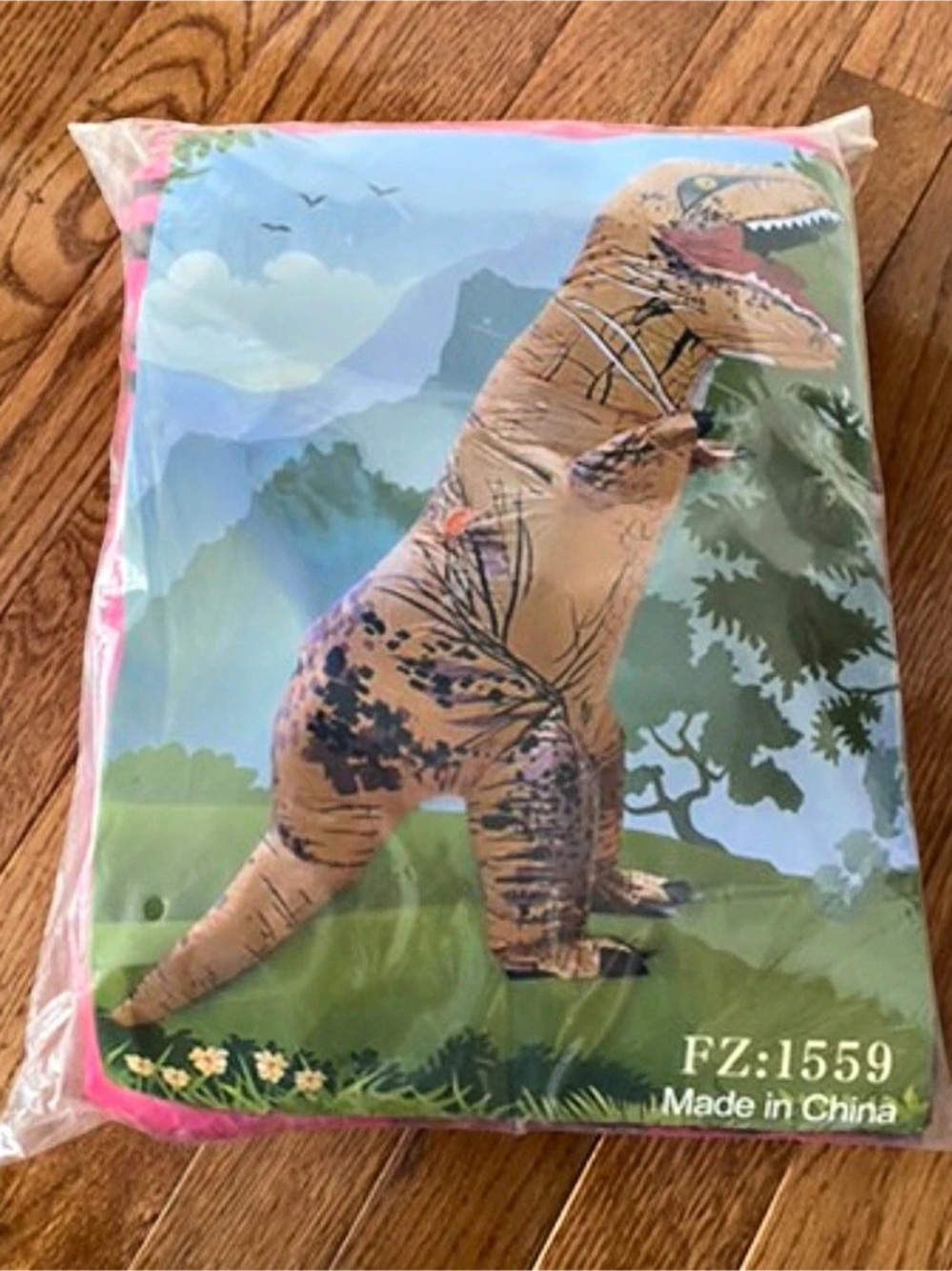 Inflatable T-Rex Dinosaur Costume Pink & Black
